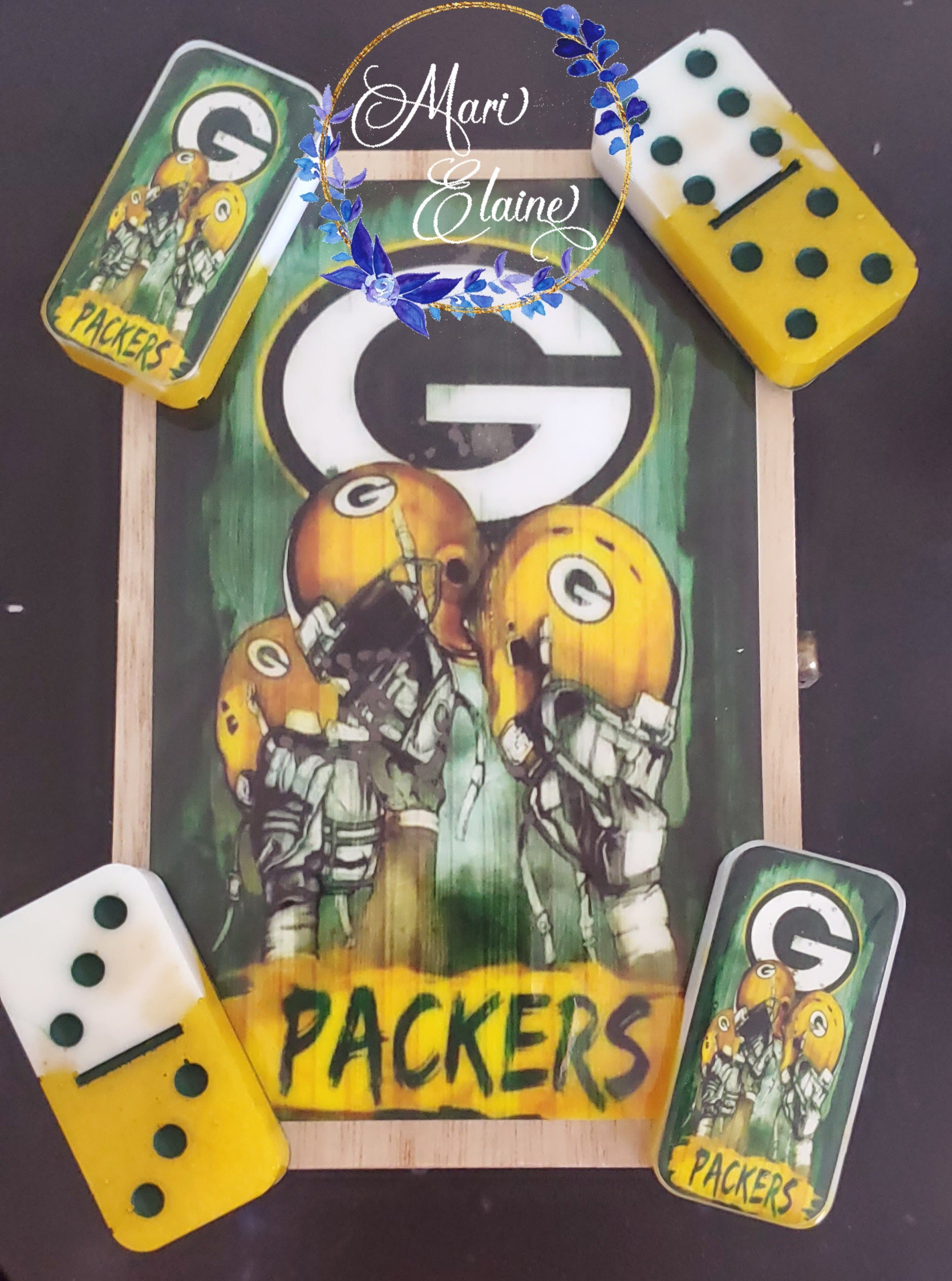 Green Bay Packers Custom Dominos – MariElaine Custom Creations