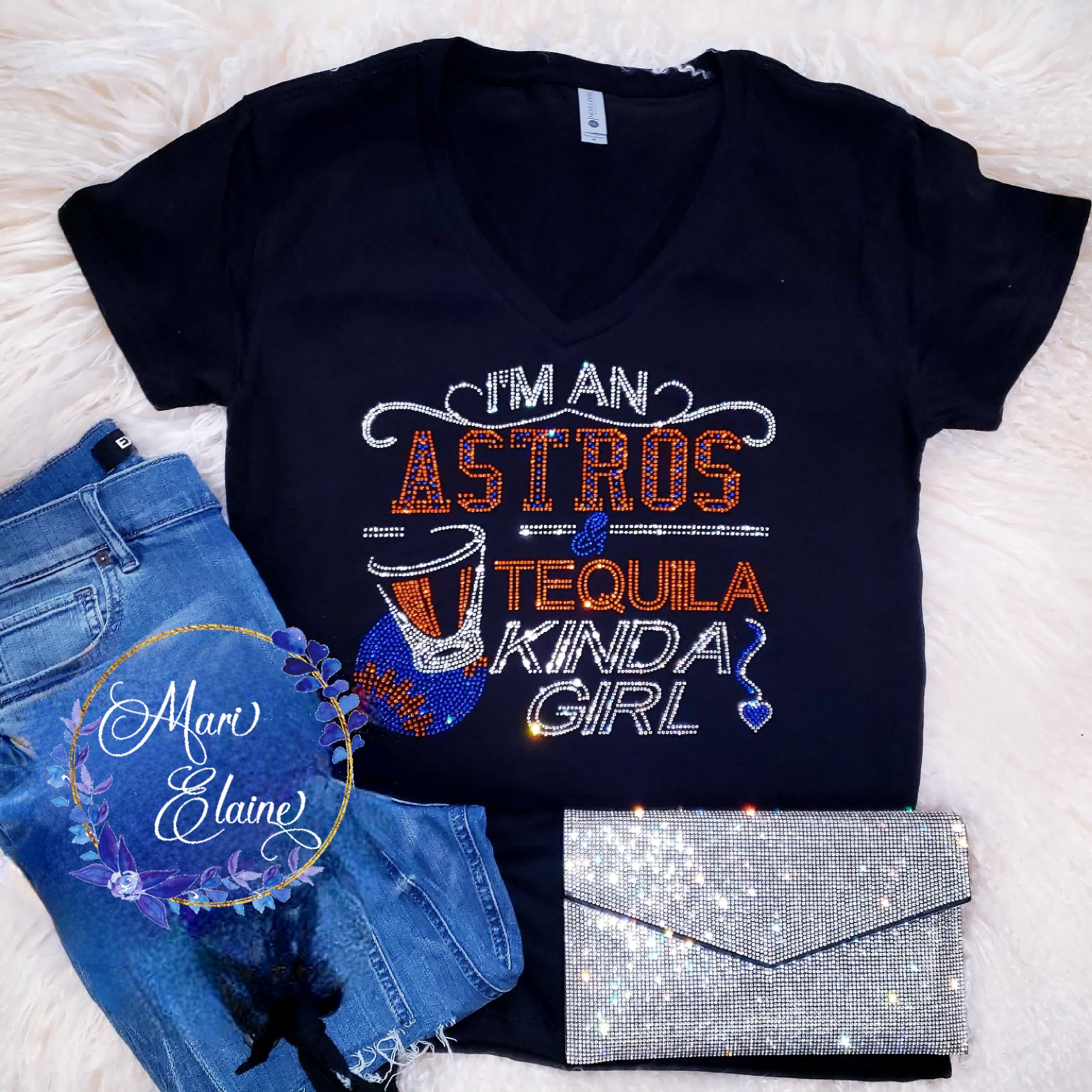 Crystallized by Sparkle Loves Astros Crystallized Tee 2XL