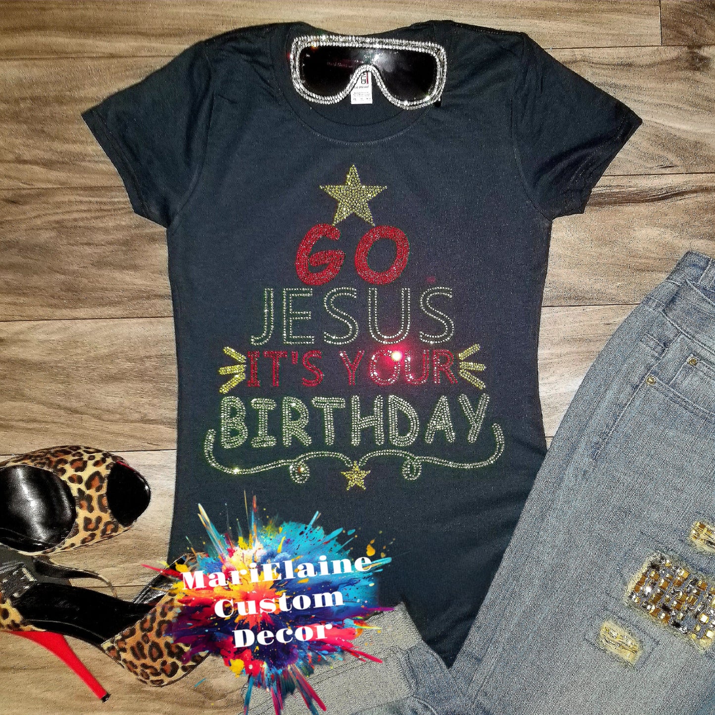 Go Jesus Rhinestone Tee