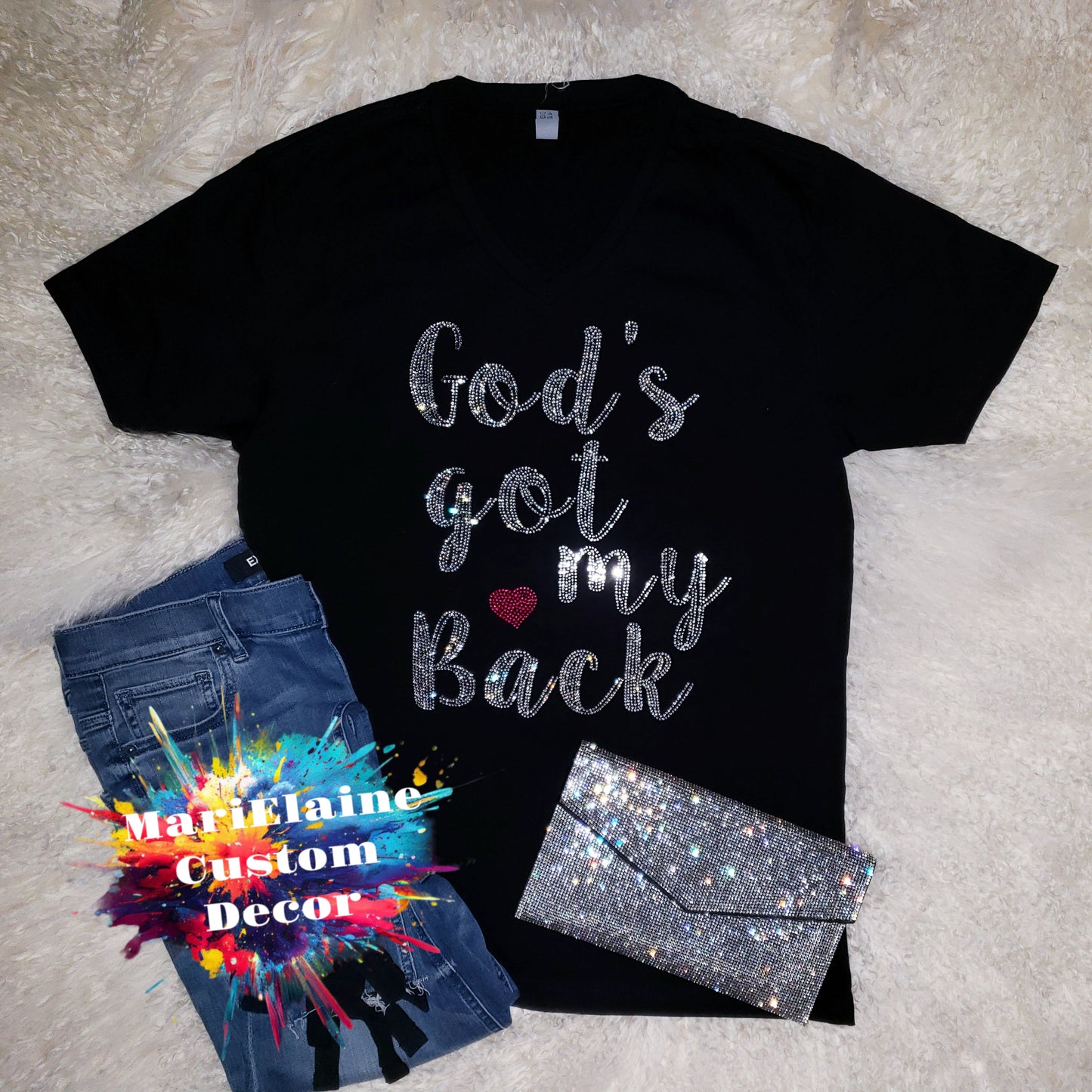 God's Got My Back Rhinestone Tee