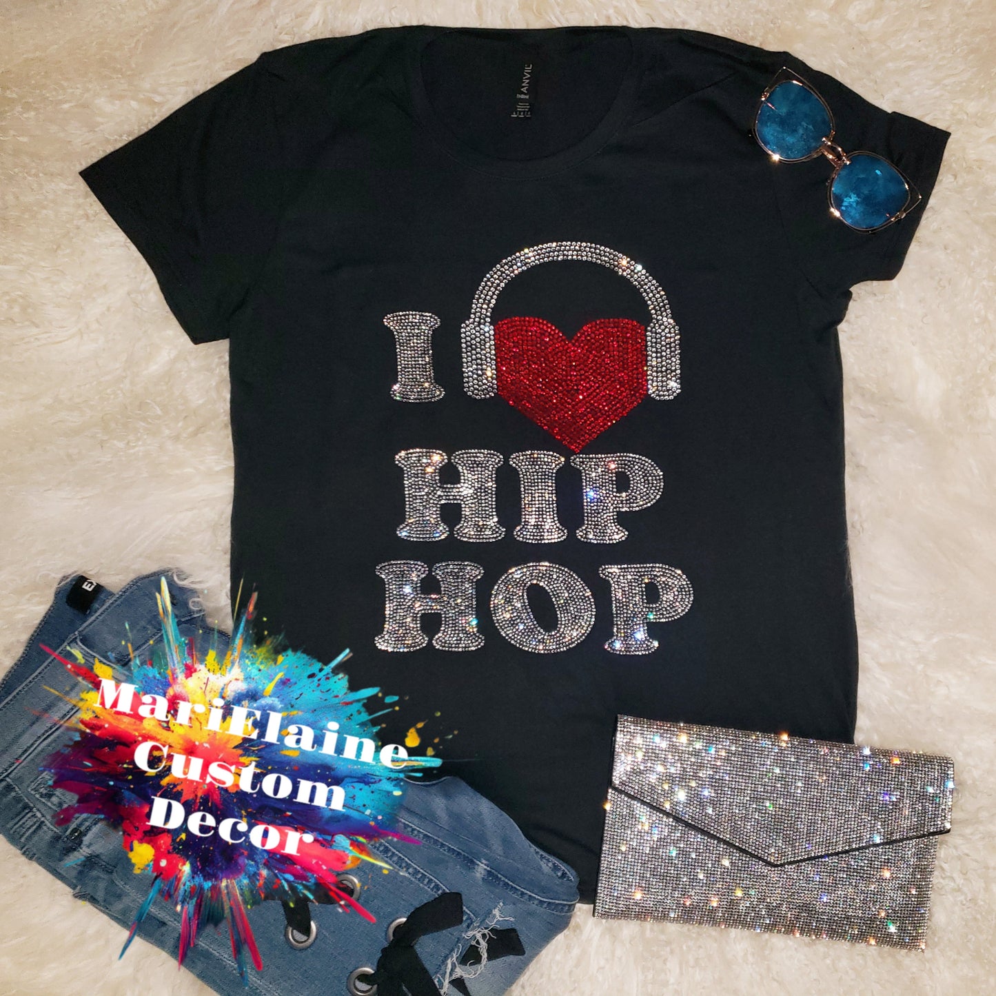 I Heart Hip Hop Rhinestone Tee