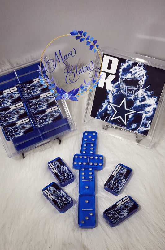 Cowboys Fire Guy Blue Custom Dominos