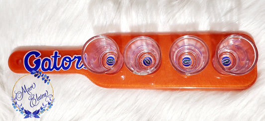 Gators Shot Glass Holder W/Shot glasses