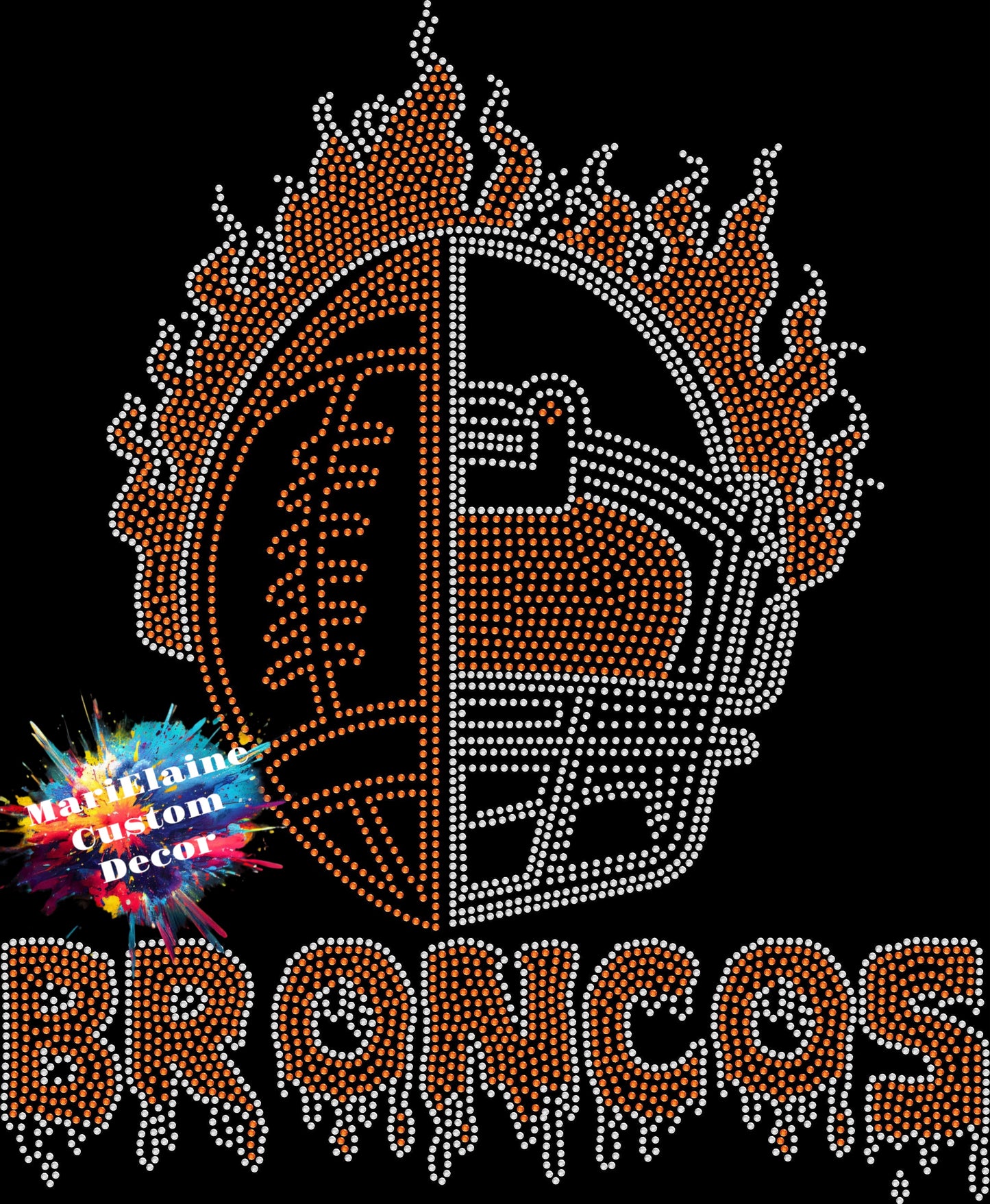 Flaming Broncos Crystallized Tee