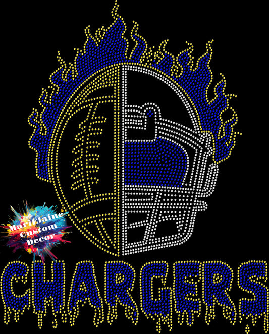 Flaming Chargers Crystallized Tee