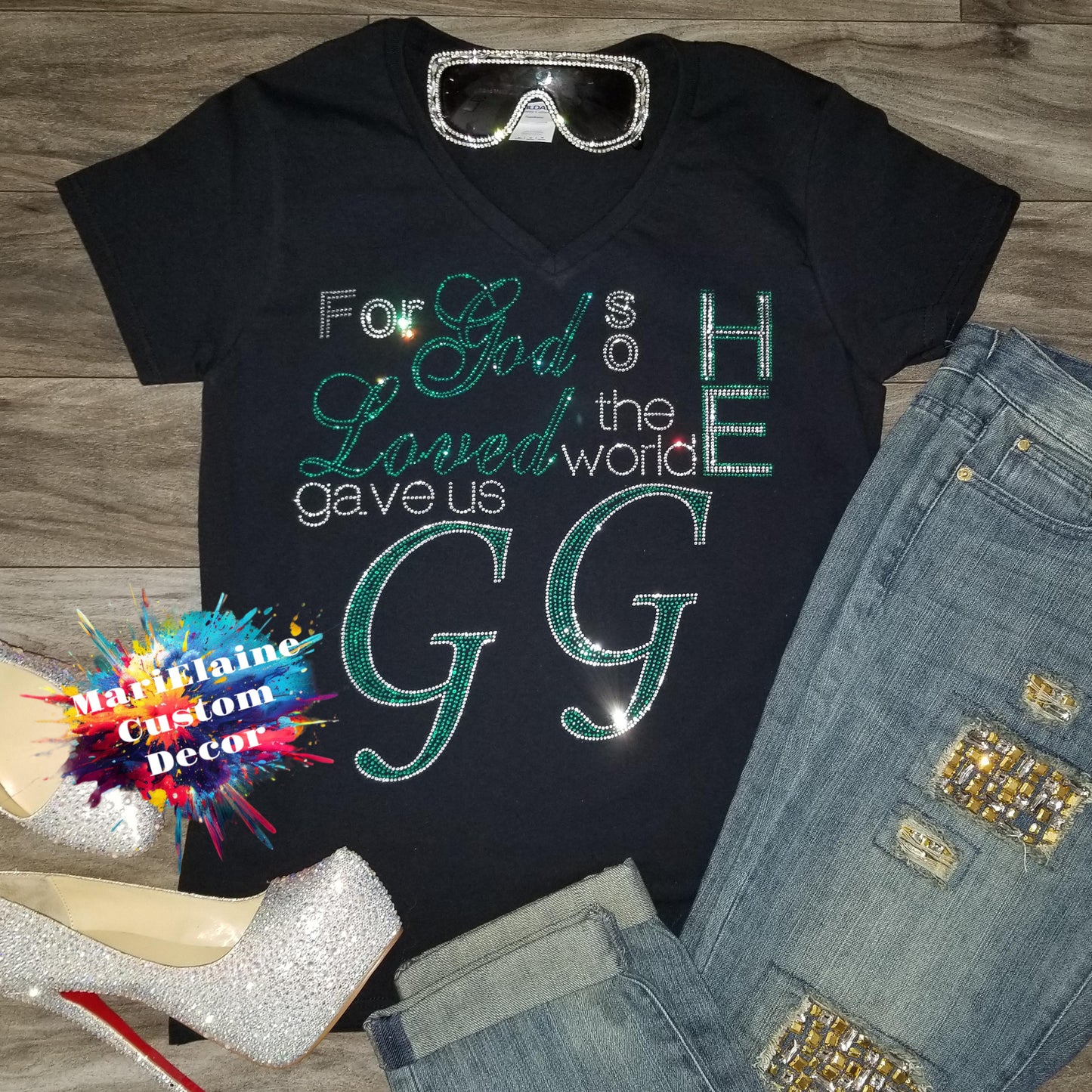 God Gave Us GiGi Rhinestone Tee