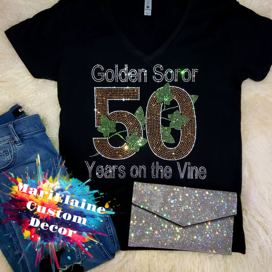 Golden Soror 50 Years Rhinestone Tee